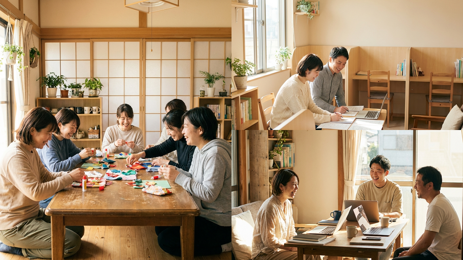 温かい雰囲気のワークスペース